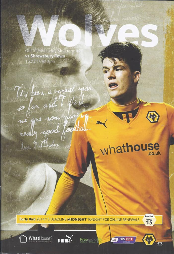 Wolverhampton Wanderers FC v Shrewsbury Town FC